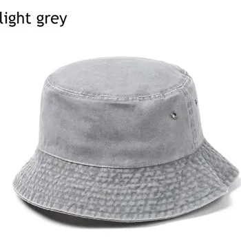 Klobouk Retro skládací letní bavlněný klobouk | Ochrana před sluncem - světle šedá