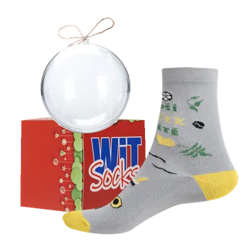 Pánské ponožky Nejlepší dědeček ve vánoční kouli + krabička - velikost 43-46 (Velikost 43-46)