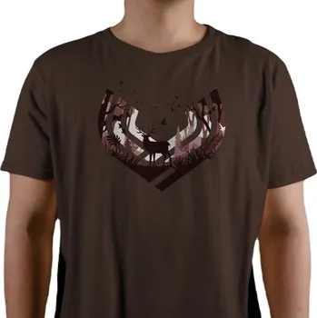 Pánské tričko ZÁHOŘÍ Rudel NATURE pánské triko Brown Velikost: M