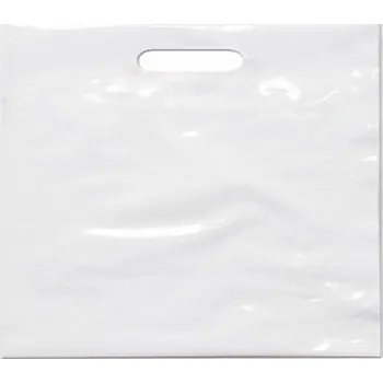 Taška s průhmatem LDPE jednobarevná 55x68cm - bílá