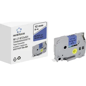 Tiskárna štítků páska do štítkovače Renkforce RF-LT-BTZe531 kompatibilní náhradní Brother TZe-531 12 mm Barva pásky: modrá Barva písma: černá 8 m