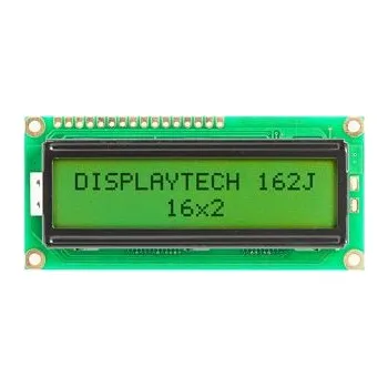 Monochromatický LCD displej, řada: 162J Alfanumerické, Transflektivní, Displaytech