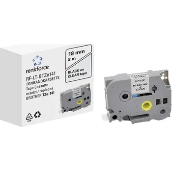 Tiskárna štítků páska do štítkovače Renkforce RF-LT-BTZe141 kompatibilní náhradní Brother TZe-141 18 mm Barva pásky: transparentní Barva písma: černá 8 m