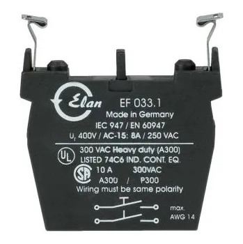 Stykač Blok kontaktů 2NO 230V ac Šroubová svorka