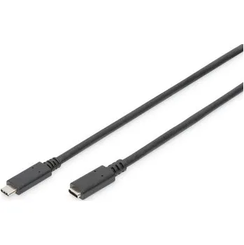 Prodlužovací kabel Digitus Prodlužovací kabel USB C na C samec/samice 1,5 m, 3A, 480 MB, verze 2.0, bl AK-300210-015-S