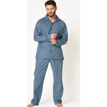 Pánské pyžamo Key pyžamo pánské MNS 503 - modrá, XXL (Pánské bavlněné pyžamo Key)