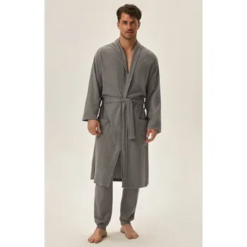 Pánský župan Henderson župan pánský 41936 - šedá, L (Bavlněný župan pánský Henderson 41936)