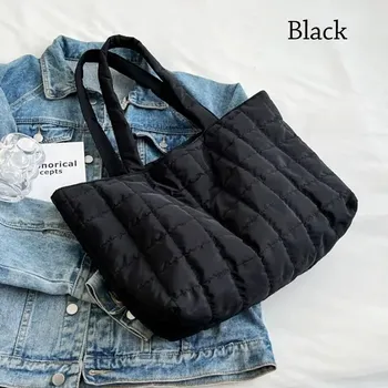 Nylonová taška přes rameno pro ženy | Módní taška - Černá