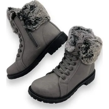 Dámská zimní obuv Lathay moda Dámské šedé zimní boty 03 Barva: Šedá, Velikost: 39