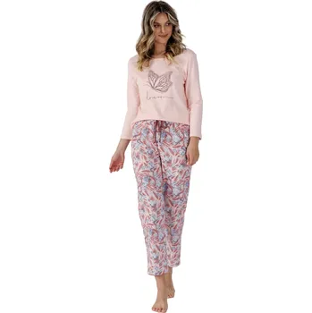 Dámské pyžamo Laveza pyžamo dámské Marlen 1513 - růžová, L (Bavlněné pyžamo dámské)
