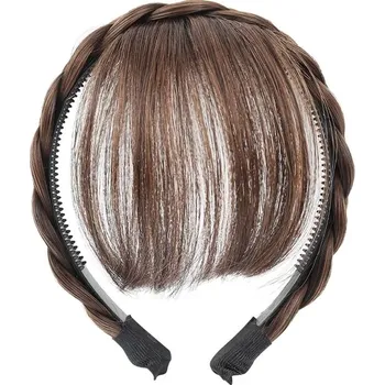 Příčesek Umělá ofina clip in | sponky na vlasy - Style02-světle hnědá