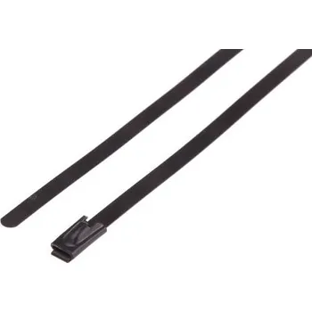 Stahovací páska Kabelová vázací páska kuličková 125mm 4.6 mm Černá Nerezová ocel s polyesterovým potahem RS PRO