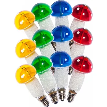 Žárovka Žárovky pro řetěz LED Muchomůrky E-10 20V/0,2W 12ks MIX barev (1ks)