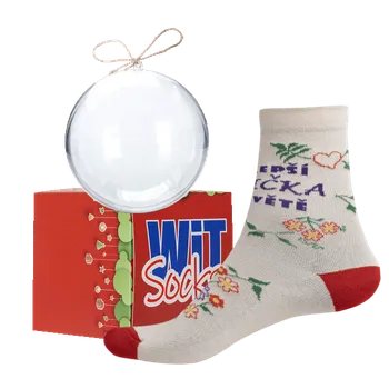 Pánské ponožky Nejlepší babička ve vánoční kouli + krabička - velikost 39-42 (Velikost 39-42)
