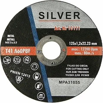 Řezný kotouč Stříbrný kovový řezný kotouč 125 x 1,6 x 22,2 mm (10112)