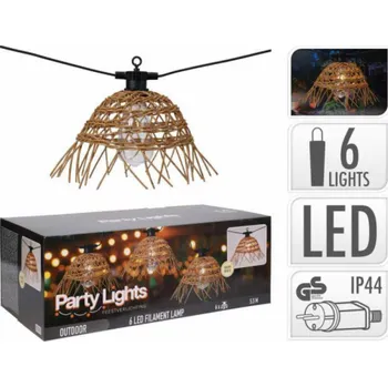 Venkovní osvětlení Párty světla 6 lampiček PE ratan KO-LE2100380