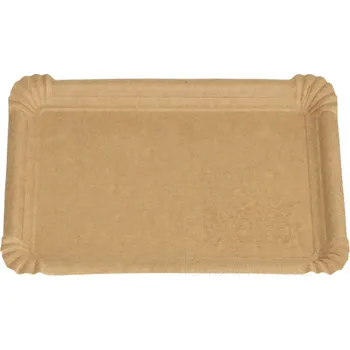 Jednorázové nádobí Papírový tácek hnědý č.5 s tukovou barierou 16x23 cm KRAFT, 1 karton (4bal)