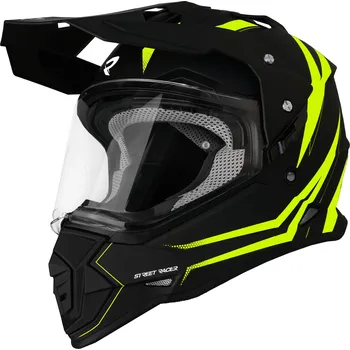 Helma na motorku Enduro helma na motorku Street Racer Ignite matná černo-fluo žlutá L
