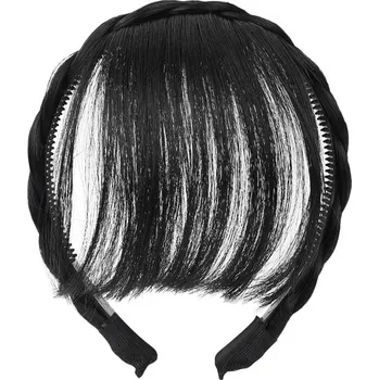 Příčesek Umělá ofina clip in | sponky na vlasy - Style02-černá