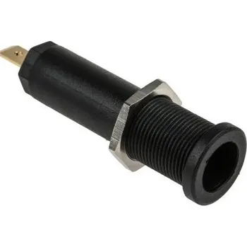 Elektrická zásuvka Banánková zásuvka, 10A, 4 mm, 1000V, Černá, Samice, délka: 50.5mm Zásuvka na banánky