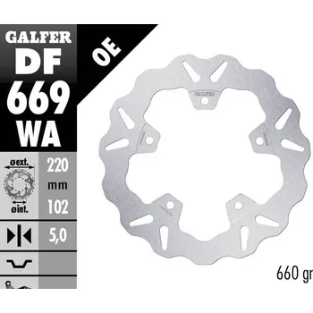 Brzdový kotouč PEVNÁ VLNA BRZDOVÉHO KOTOUČE DF669WA