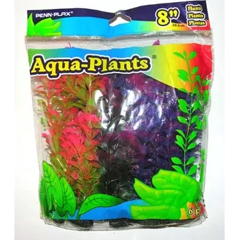 Dekorace do akvária Umělé rostliny 20,3cm mix 6ks sada (Umělé rostliny 20,3cm barevné 6ks sada)