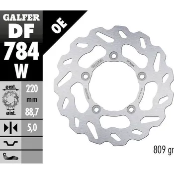 Brzdový kotouč PEVNÁ VLNA BRZDOVÉHO KOTOUČE DF784W