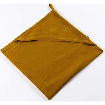 Tulimese Dárková krabička Velká mušelínová osuška s kapucí VÝBĚR BARVY/MATERIÁLU: MUŠELÍN HOŘČICOVÝ