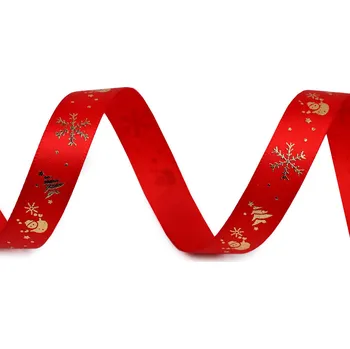 Stuha Vánoční saténová stuha šíře 15 mm, střední, 1 červená