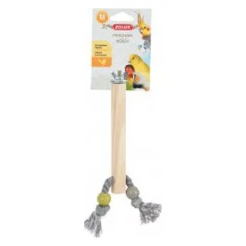Hračka pro ptáka Bidlo pro ptáky dřevěné s lanem M 17cm Zolux