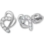 Brilio Náušnice z bílého zlata Srdce s krystaly 239 001 00583 07 + 2 měsíce na vrácení zboží