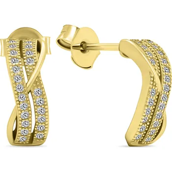 Náušnice Brilio Silver Krásné pozlacené náušnice se zirkony EA589Y + 2 měsíce na vrácení zboží