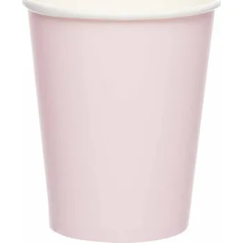 Jednorázové nádobí Kelímky světle růžové papírové 8 ks 237 ml 9915403-201