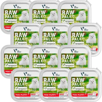 Krmivo pro psa Vetexpert RAW PALEO PATE MINI štěněcí hovězí 12x150g - tác s hovězím masem