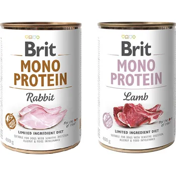Volný čas BRIT MONO PROTEIN RABBIT 12x400g + BRIT MONO PROTEIN LAMB 12x400g