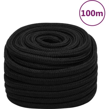Lano vidaXL Pracovní lano černé 20 mm 100 m polyester