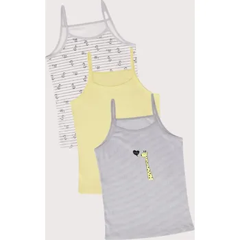 Dívčí oblečení Dívčí spodní košilky set 3 kusů ŽIRAFY TRE021 žlutá 98-104-3-4-let