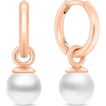Náušnice Brilio Silver Bronzové kruhové náušnice 2v1 se syntetickou Majorica perlou EA988R + 2 měsíce na vrácení zboží
