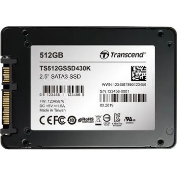 Pevný disk Pevný disk SSD 512 GB Interní, rozhraní: SATA III Ano Transcend MLC 0 → plus 70°C