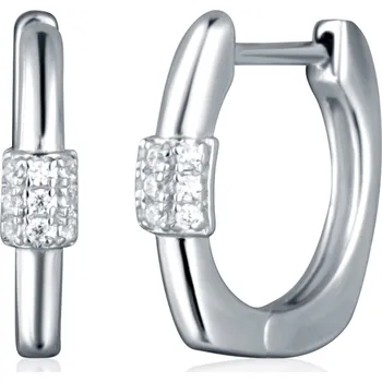 Módní doplněk JVD Módní stříbrné náušnice kruhy se zirkony SVLE2460XK3BI00 + 2 měsíce na vrácení zboží