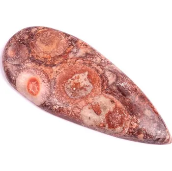 Korálek Kabošon Birds Eye Jasper č.2163 (57x25x6mm)