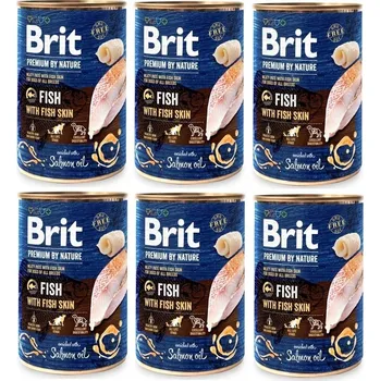 Pro psa Brit Premium by Nature Ryba s rybí kůží 6x800g