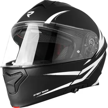 Helma na motorku Vyklápěcí helma na motorku Street Racer Fury matná černo-bílá XS