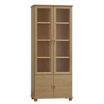 regál Kombinovaná vitrína MB 102 borovice masiv 80x190x42 cm