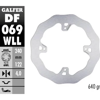 Brzdový kotouč BRZDOVÝ KOTOUČ S PEVNOU VLNOU DF069WLL