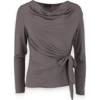 Dámská halenka Halenka s vázáním U8381 Italie barva: hnědá-fango