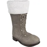 Vánoční dekorace šedá keramická holínka Santa Clause – 37x23x43 cm