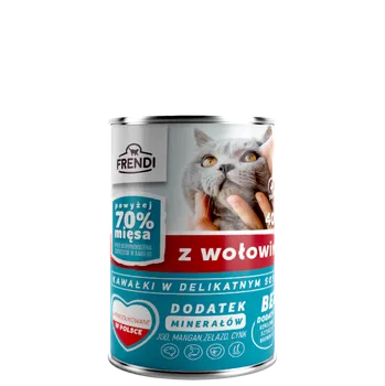 Krmivo pro kočku Frendi kousky v jemné omáčce s hovězím masem 400g pro kočky