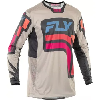 Moto dres Lehký a pružný motokrosový dres FLY RACING LITE VICE USA 2025 barva šedá/růžová (řada Lite navržena s ohledem na potřeby náročných jezdců, kteří hledají lehkost, pohodlí a špičkovou ventilaci)