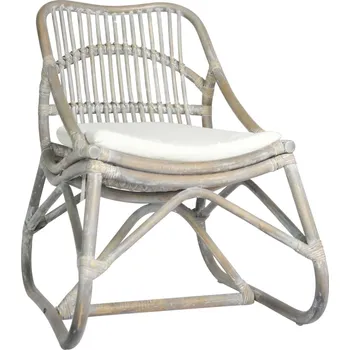 Jídelní židle vidaXL Marketos Ratanová židle šedá len